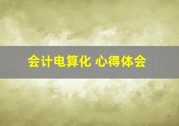 会计电算化 心得体会